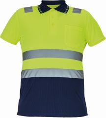 CADIZ HI-VIS polokošile žlutá/tmavě modrá