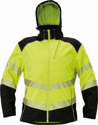 KNOXFIELD PROFI HI-VIS softshellová bunda žlutá/černá